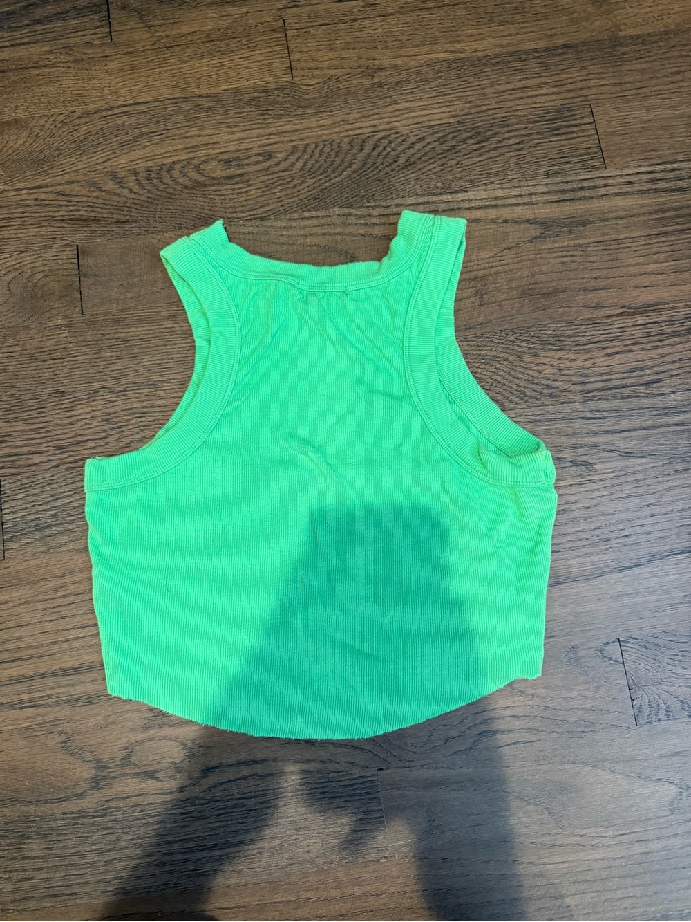 Green Ribbed Tank Top Cropped - Picture 3 of 3